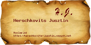 Herschkovits Jusztin névjegykártya