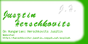 jusztin herschkovits business card